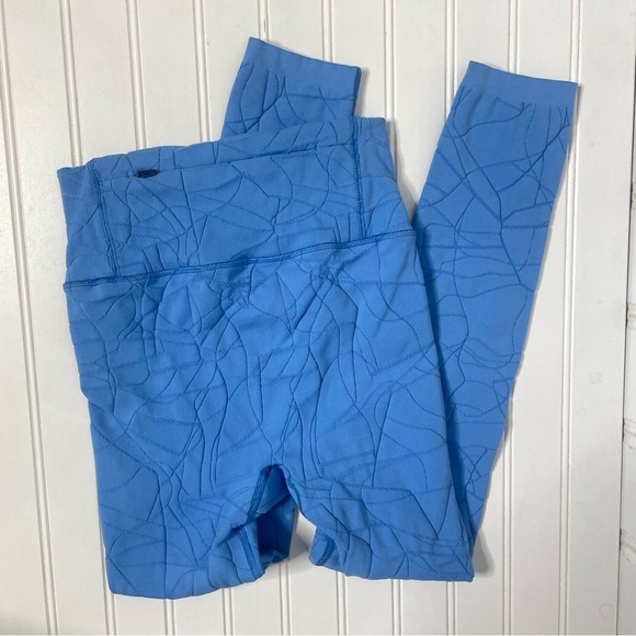 SWEATY BETTY Motion Jacquard 7/8 Leggings in Regatta Blue 112 - Picture 10 of 10